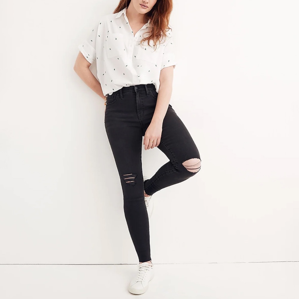Madewell 9" Mid-Rise Black Skinny Jeans Size 30
